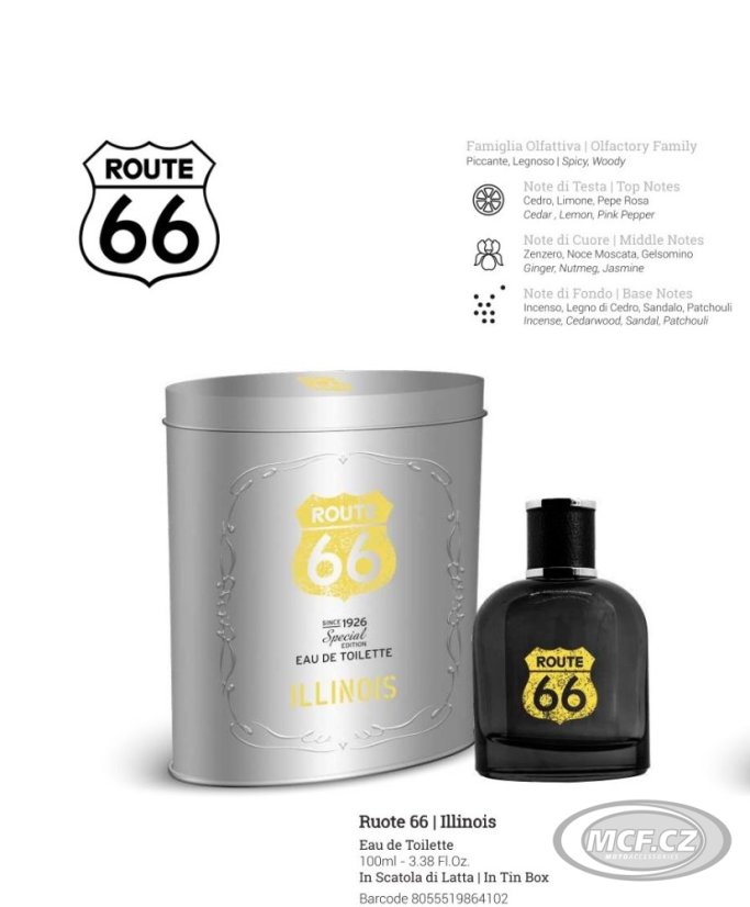 Toaletní voda ROUTE 66 Illinois 100ml  (SPECIAL EDITION v kovové krabici)