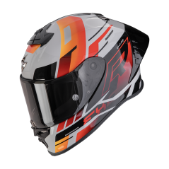Moto přilba SCORPION EXO-R1 EVO II AIR ADRENALINE šedo/červeno/oranžová