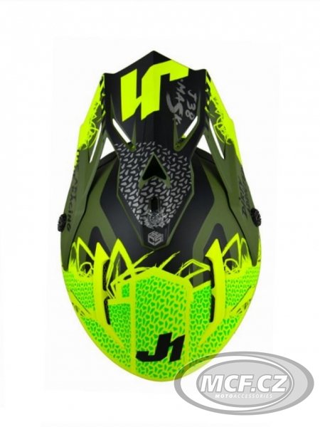 Moto přilba JUST1 J38 MASK matná neonově žluto/černo/zelená