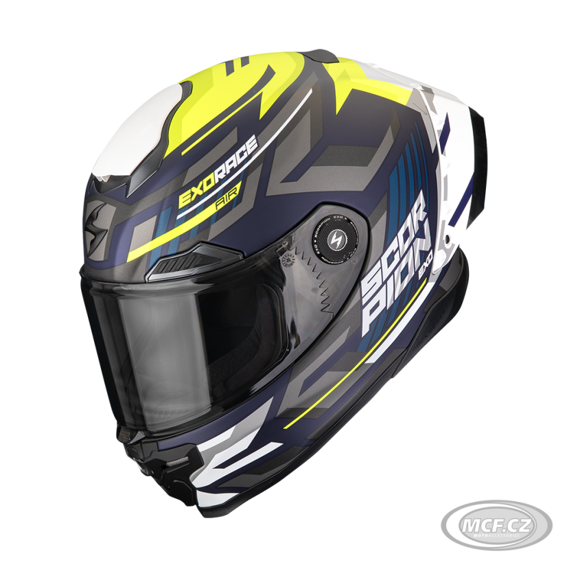 Moto přilba SCORPION EXO-RACE AIR KOBRA FIM2 matná modro/fluo žlutá