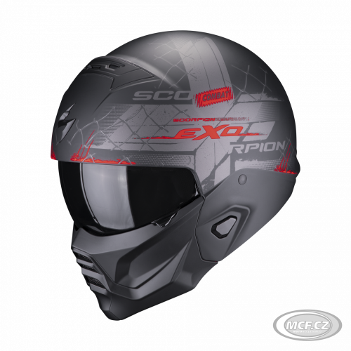 Moto helmet SCORPION EXO-COMBAT II XENON matt black/red