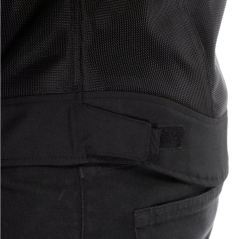 Motorcycle leather jacket Dainese HEROSPHERE AIR TEX black/white stripes