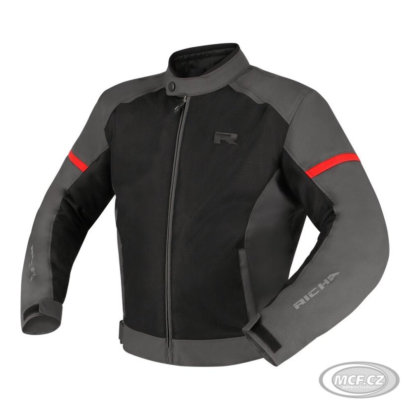 Moto bunda RICHA AUYAN WP šedo/červená