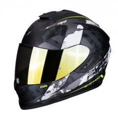 Moto přilba SCORPION EXO-1400 AIR SYLEX matná černo/stříbrná/žlutá