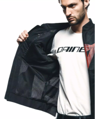 Motorcycle leather jacket Dainese HEROSPHERE AIR TEX Black/red diamond