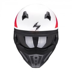 Moto přilba SCORPION COVERT-X T-TRUST matná bílo/červená