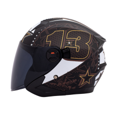 Moto přilba GPC HELMETS Marseille City matná černo/hnědo/bílo/zlatá