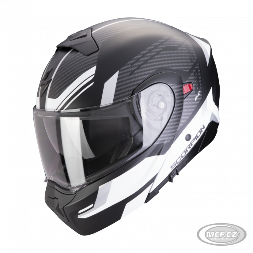Moto přilba SCORPION EXO-930 EVO SIKON matná černo/stříbrno/bílá - S PINLOCKEM