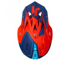 Moto přilba JUST1 J18 VERTIGO matná modro/bílo/fluo oranžová
