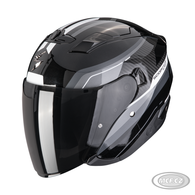 Moto přilba SCORPION EXO-230 HIPE černo/stříbrná