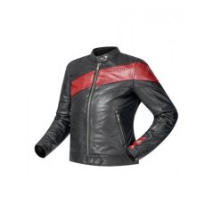 Dámská moto bunda RICHA PAIGE černo/vínová kožená