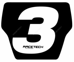 Nálepka na moto RTECH číslo uni bílá velká R-NUMSIZ30