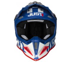 Moto přilba JUST1 J12 PRO RACER matná bílo/modrá