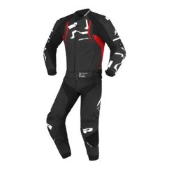 Moto kalhoty RICHA STRADALE černo/bílé kožené - zkrácené