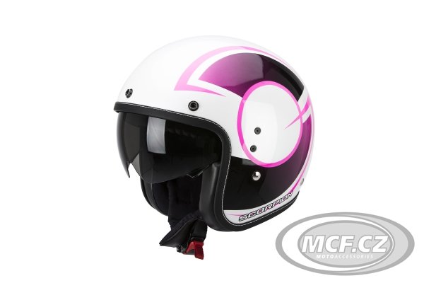 Moto přilba SCORPION BELFAST CITURBAN pearl bílo/růžová