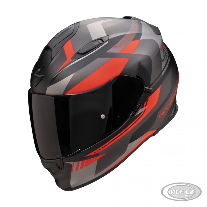 Moto přilba SCORPION EXO-491 ABILIS matná černo/stříbrno/červená