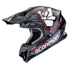 Motorcycle helmet SCORPION VX-16 EVO AIR ROK black/grey/red