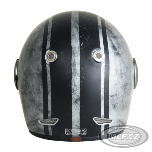Retro helma na moto ORIGINE VEGA CUSTOM matná stříbrná