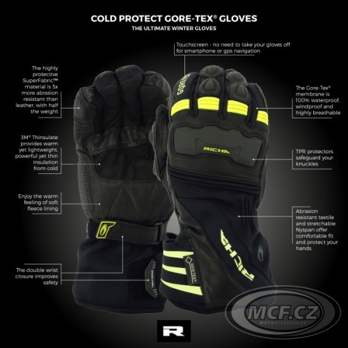 Moto rukavice RICHA COLD PROTECT GORE-TEX černé