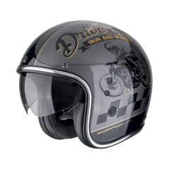 Moto přilba SCORPION BELFAST EVO DRIVE FAST stříbrno/černo/zlatá