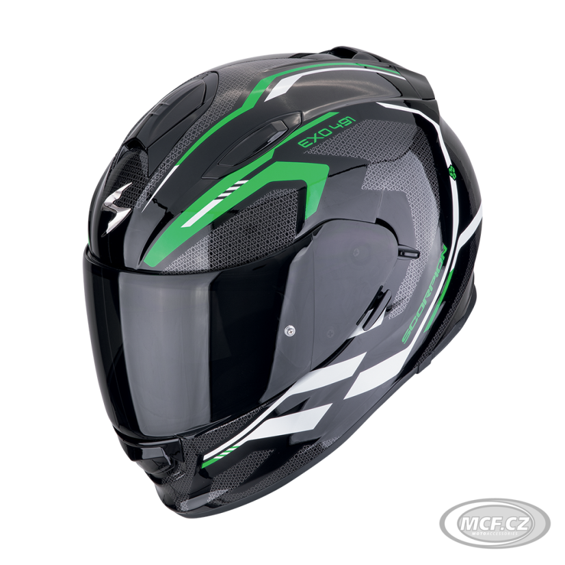 Moto přilba SCORPION EXO-491 KRIPTA černo/zeleno/bílá