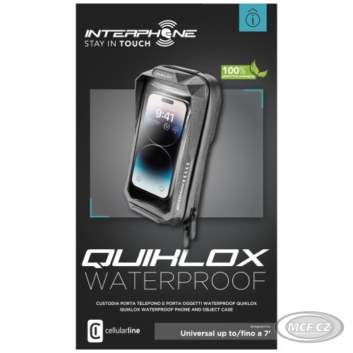 Univerzální voděodolné pouzdro na mobilní telefony Interphone QUIKLOX Waterproof max. 7 černé