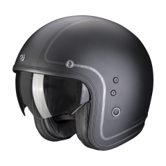Motorcycle helmet SCORPION BELFAST EVO RETROL matt black/silver