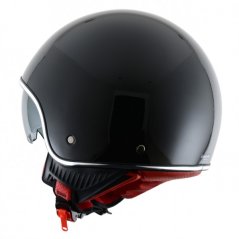 Moto přilba ASTONE MINIJET S RETRO černá se stříbrným lemem