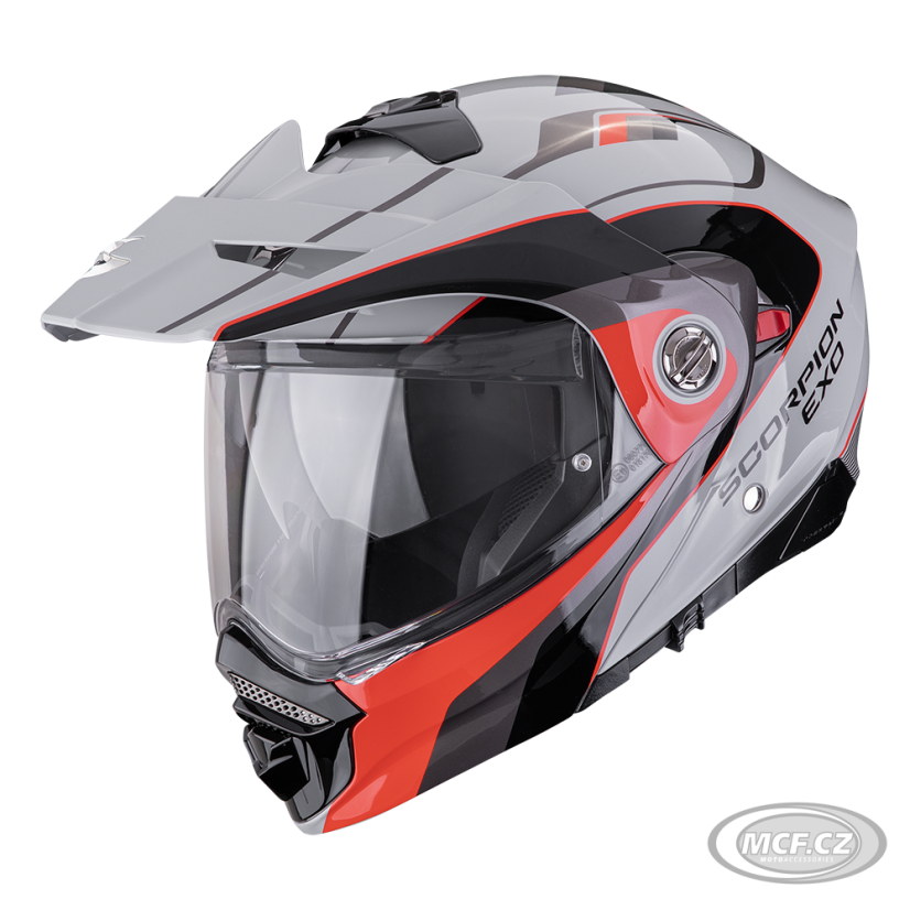 Moto přilba SCORPION ADX-2 KAMPS šedo/červená