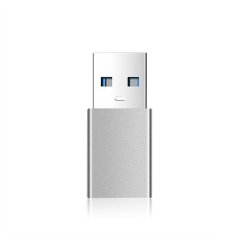 Redukce z hliníku FIXED Link USB-C na USB-A, šedá