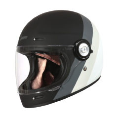 Retro helma na moto ORIGINE PRIMITIVE matná šedo/bílo/černá