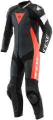 Moto kombinéza DAINESE TOSA jednodílná černo/fluo červeno/bílá