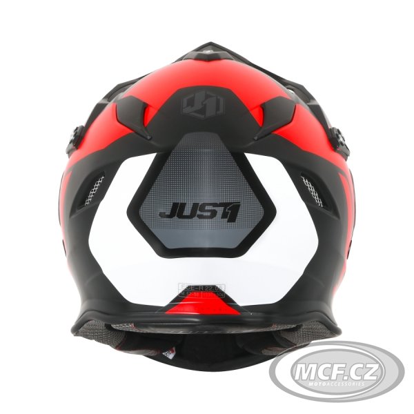 Moto přilba JUST1 J34 PRO TOUR matná neonově červeno/černá