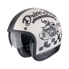 Motorcycle helmet SCORPION BELFAST EVO DRIVE FAST matte cream/black