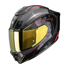 Moto přilba SCORPION EXO-1500 CARBON AIR MUNDI černo/červeno/fluo žlutá