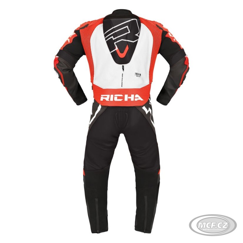 Moto kombinéza RICHA STRADALE GP jednodílná bílo/fluo červená