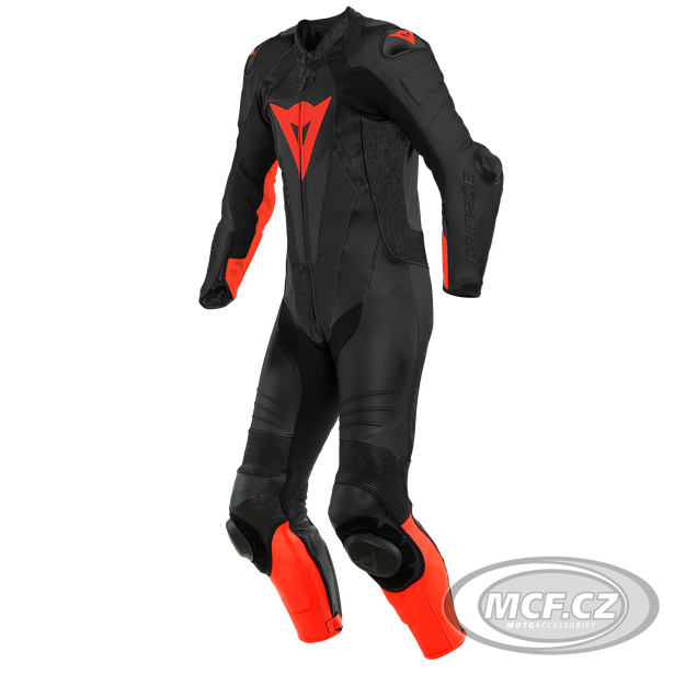 Moto kombinéza DAINESE LAGUNA SECA 5 černo/fluo červená perforovaná
