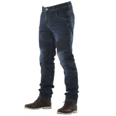 Kevlarové moto kalhoty OVERLAP CASTEL SMALT JEANS modré