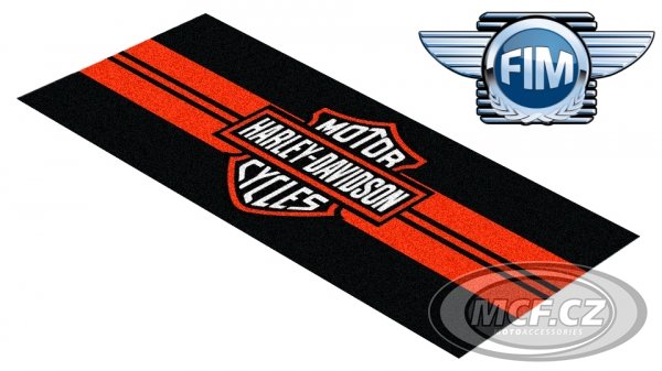 Motorcycle carpet 80x250cm HARLEY DAVIDSON black/orange 501