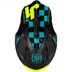 Kšilt JUST1 J12 PRO RACER CARBON modrý