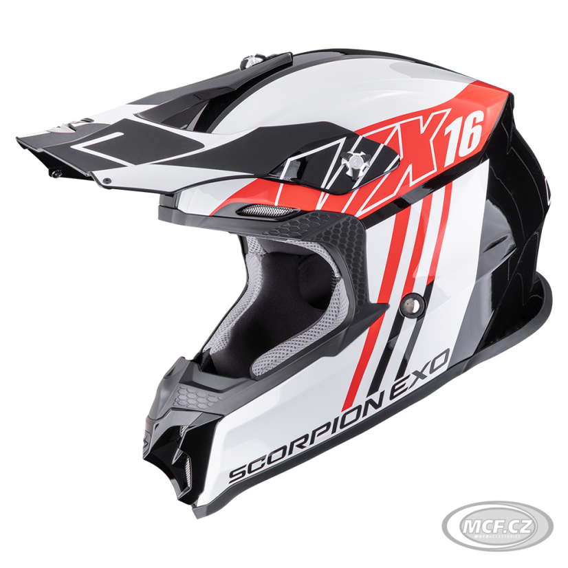 Moto přilba SCORPION VX-16 EVO AIR LIGNES černo/červená