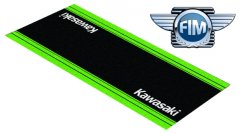 Koberec pod moto 80x250cm KAWASAKI černo/zelený 801