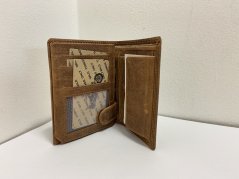 Peněženka kožená hnědá Motorka