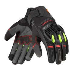 Moto rukavice SECA GRAVEL černo/červeno/fluo žluté