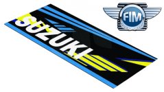 Koberec pod moto 80x250cm SUZUKI černo/modro/žlutý 1201