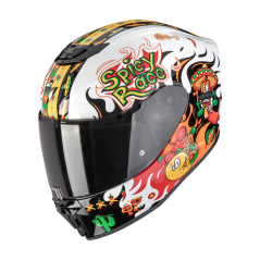 Dětská moto přilba SCORPION EXO-JNR AIR YUCATAN bílo/oranžovo/černá