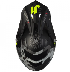 Kšilt JUST1 J39 KINETIC camo/fluo žluto/červeno/černý EXTRA SLEVA