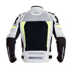 Moto bunda RICHA AIRSTORM WP šedo/fluo žlutá