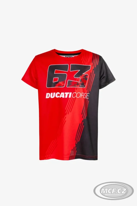 Dětské triko BAGNAIA 63 Ducati Corse červené 568207