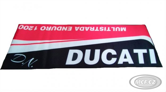 Motorcycle carpet 80x250cm DUCATI black/red/white 301 s iniciály